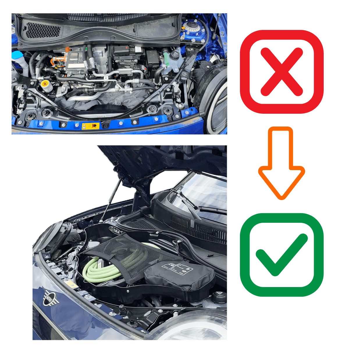 Frunk til MINI Cooper Electric - Nærbillede og detaljer 3 - ev-retrofit.dk