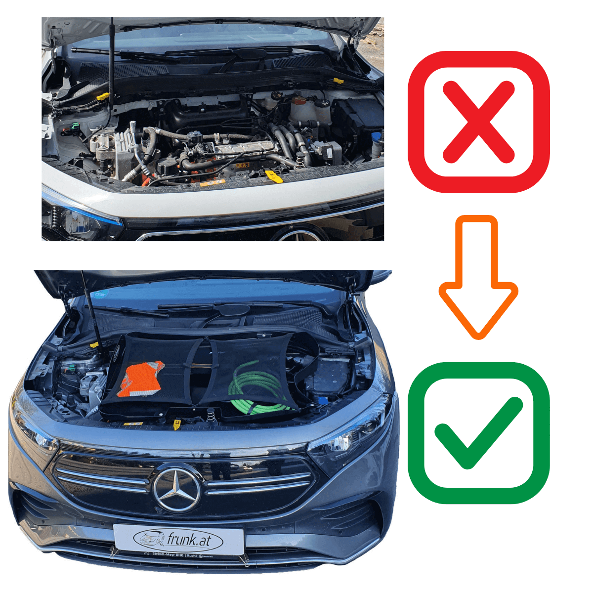 Kompatibilitet: Alle udstyrsvarianter for Mercedes EQA frunk