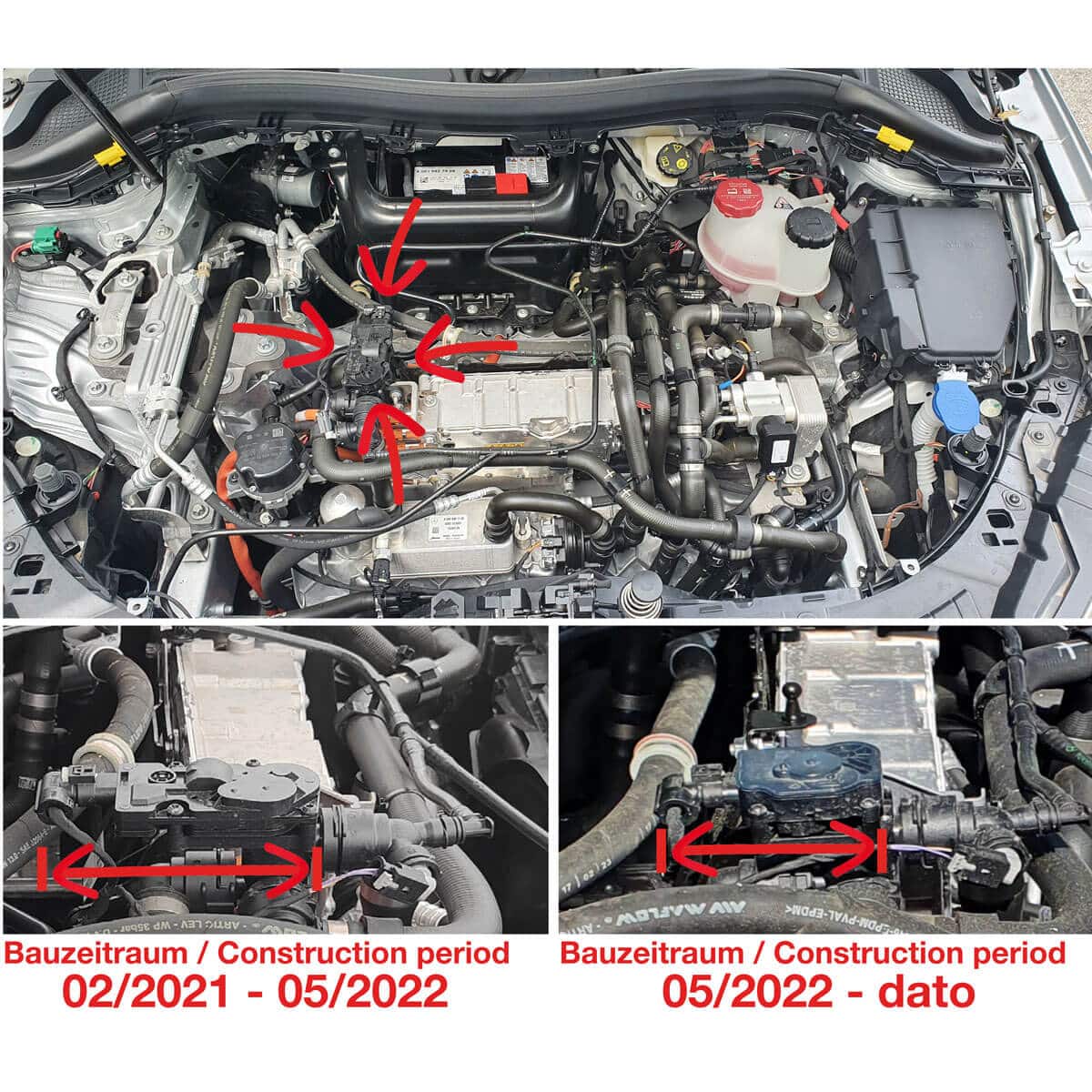 Teknisk detalje af motorrum i Mercedes EQA